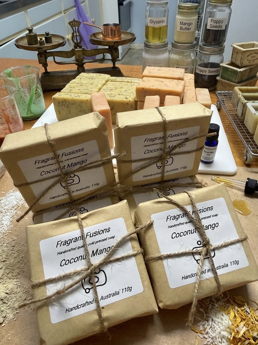 Coconut Mango Cold Pressed Soap 120g — Tropical, Rich & Nourishing